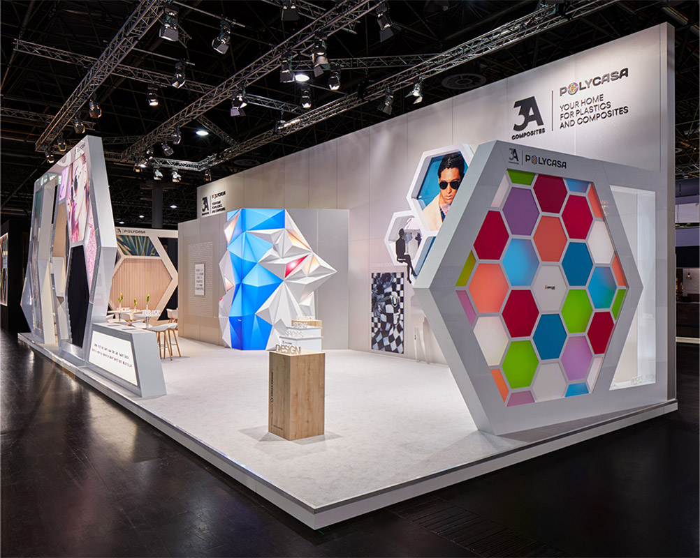 Exhibition stand design by DI X Concepts for 3A at the Europshop in Düsseldorf