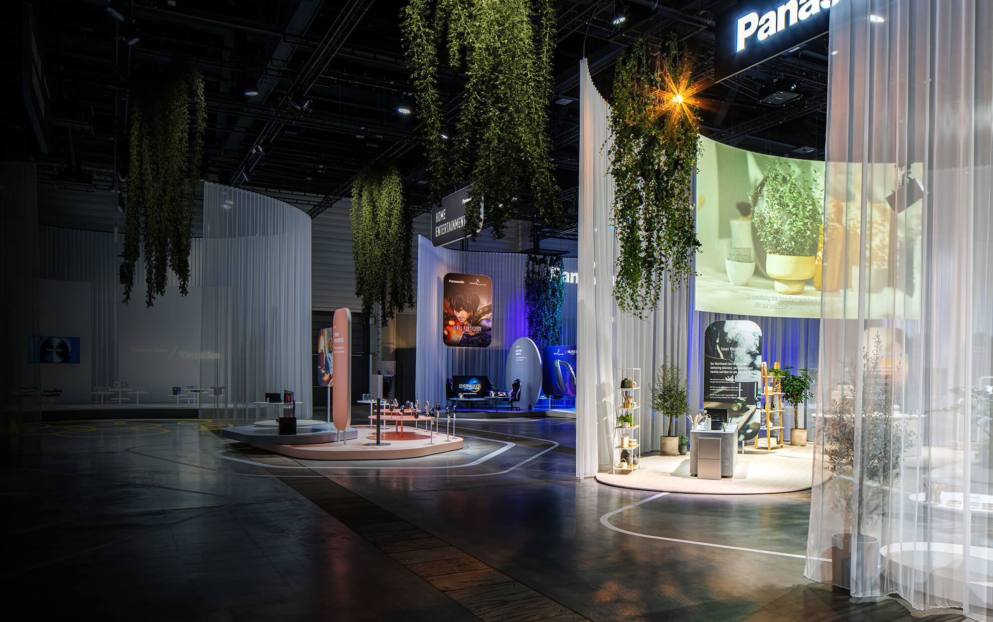 Sustainable exhibition stand for Panasonic at IFA 2022 in Berlin built by exhibition stand builder Display International.