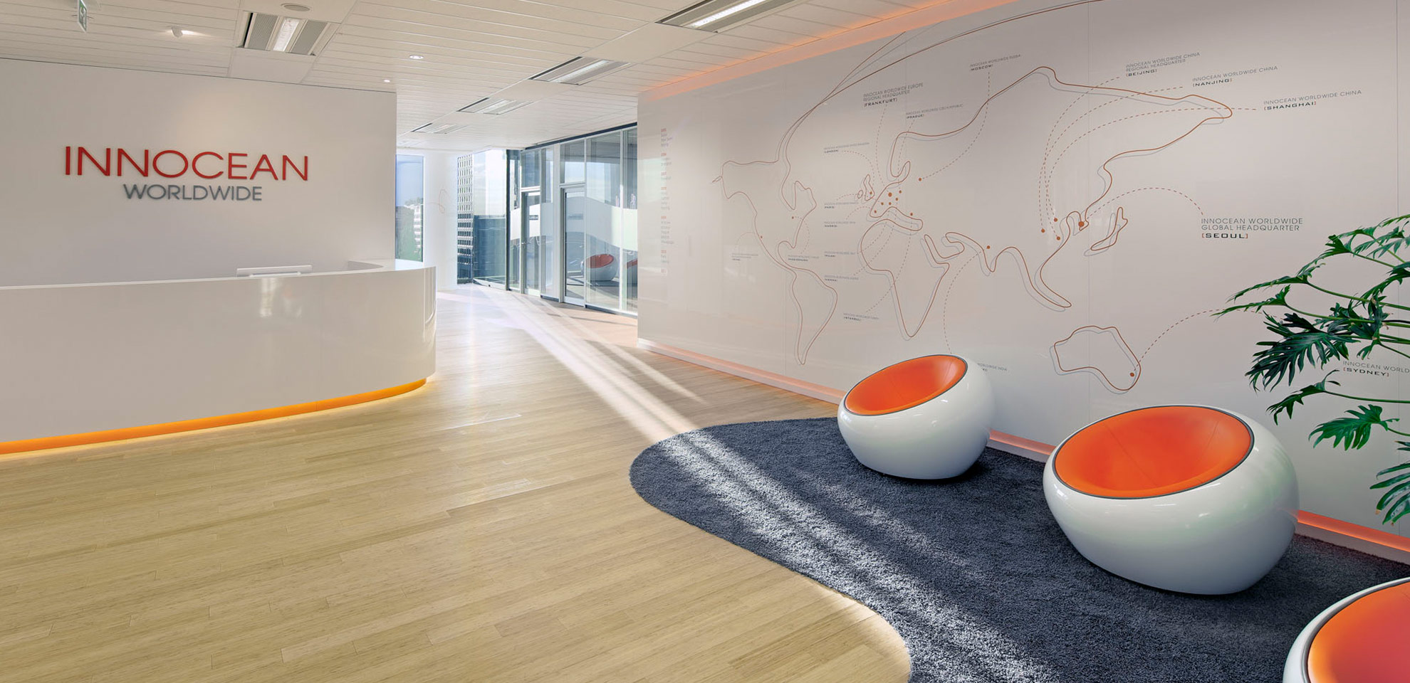 Innenausbau Büroräume von Innocean in Frankfurt