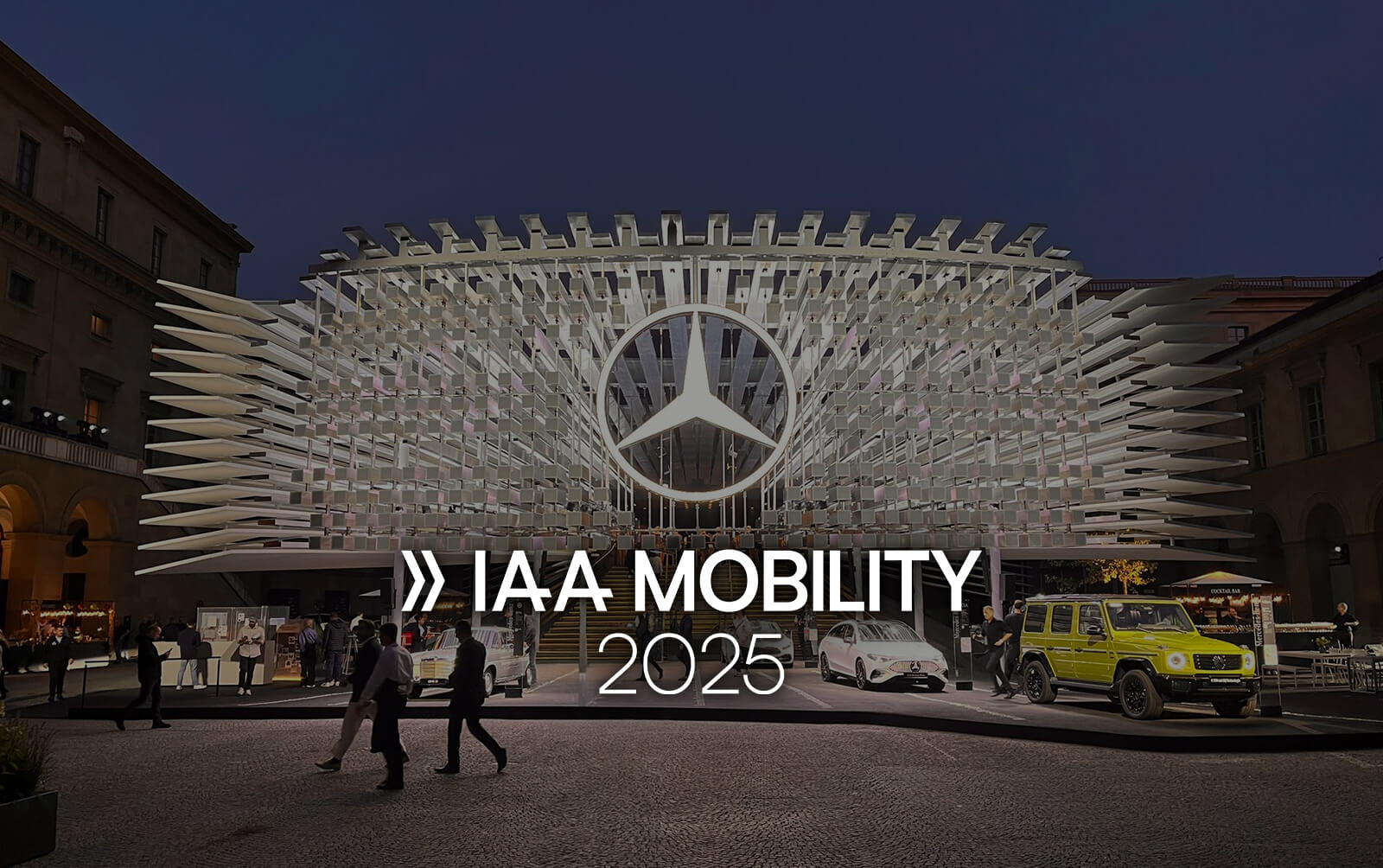 Mercedes-Benz exhibition stand at IAA Mobility 2025 in Munich, executed by DISPLAY INTERNATIONAL. Professional trade show construction with precise implementation and innovative design.