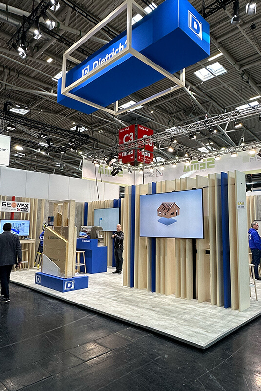 Showcase innovations in the construction industry with a perfectly designed stand by Display International at BAU Munich.