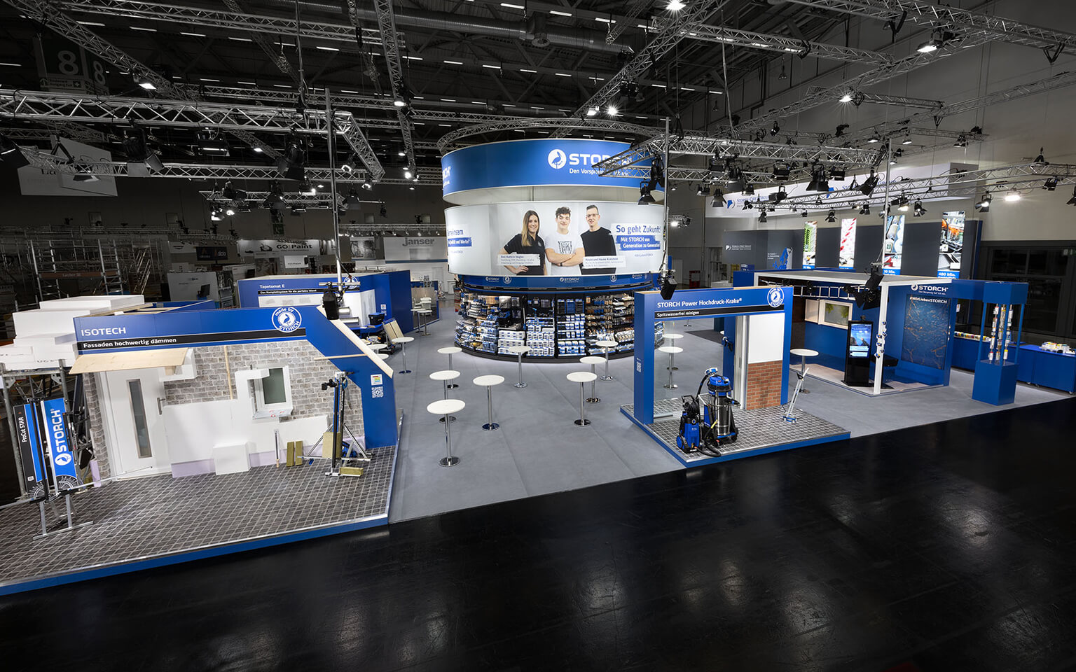 Exhibition stand builder Display International builds spacious stand for Storch-Ciret at FAF Farbe in Cologne.