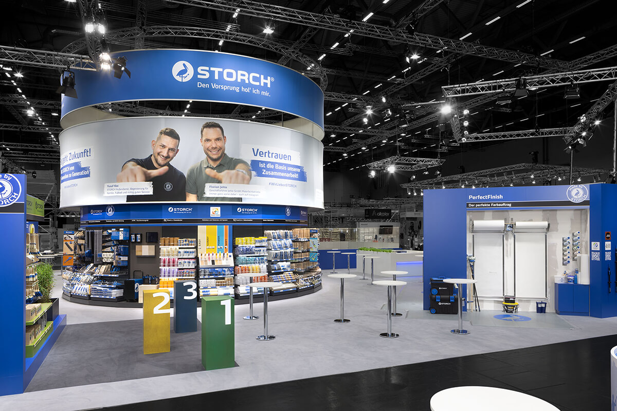 Messestadt Köln: Storch-Ciret begeistert Besucher mit einem Messestand von Messebauer DISPLAY INTERNATIONAL.