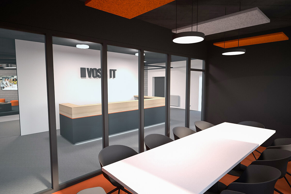 Design and implementation of office space: meeting rooms, foyers, reception areas, break rooms - general contractor Display International realizes your office.