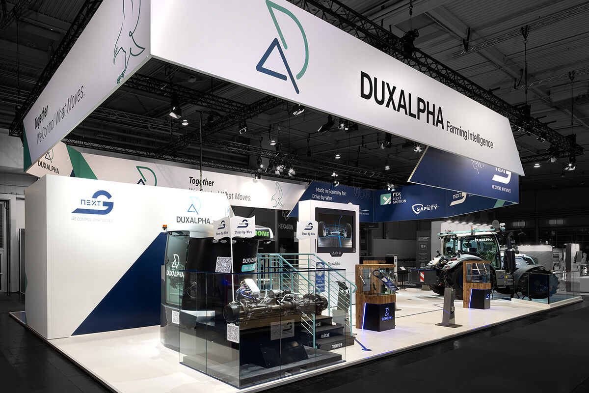 Interactive exhibition stand at Agritechnica – experience-driven booth concepts for maximum visitor engagement.