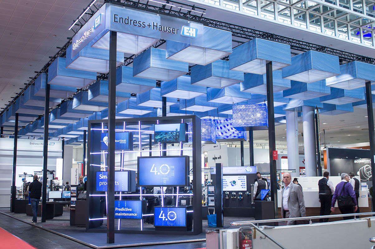 As a exhibition stand builder in Hannover at the HMI responsible for the exhibition stand of Endress+Hauser