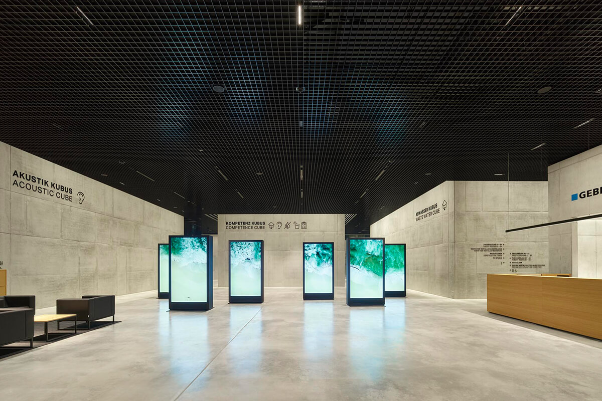Innenausbau und Ausstellungsbau für den Geberit Campus Pfullendorf durch Display International als Umsetzungspartner.