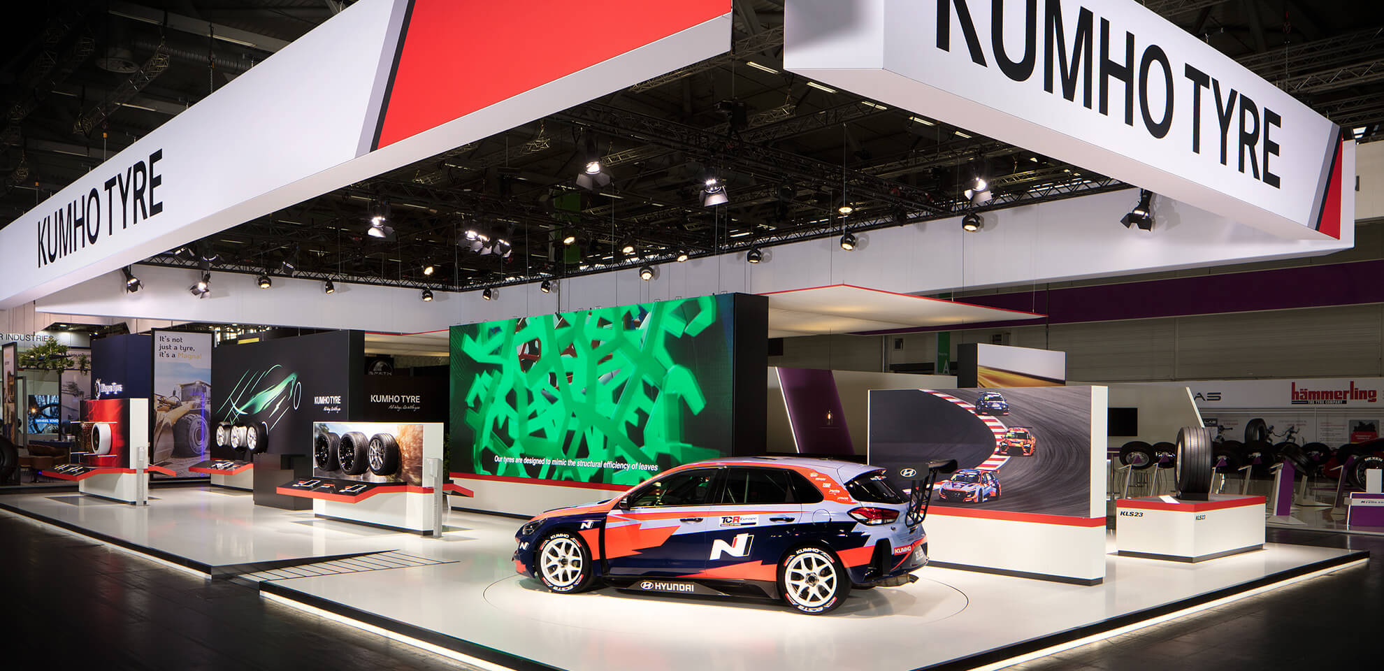 Exhibition booth for Kumho Tyre at The Tire Cologne 2022 DISPLAY