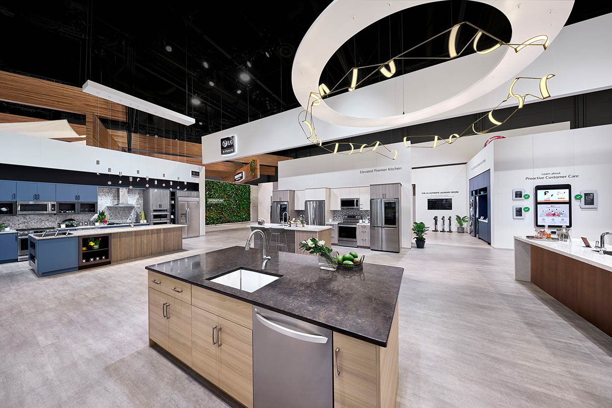 Exhibition stand builder in Las Vegas at KBIS responsible for the LG Signature Kitchen Suite SKS exhibition stand