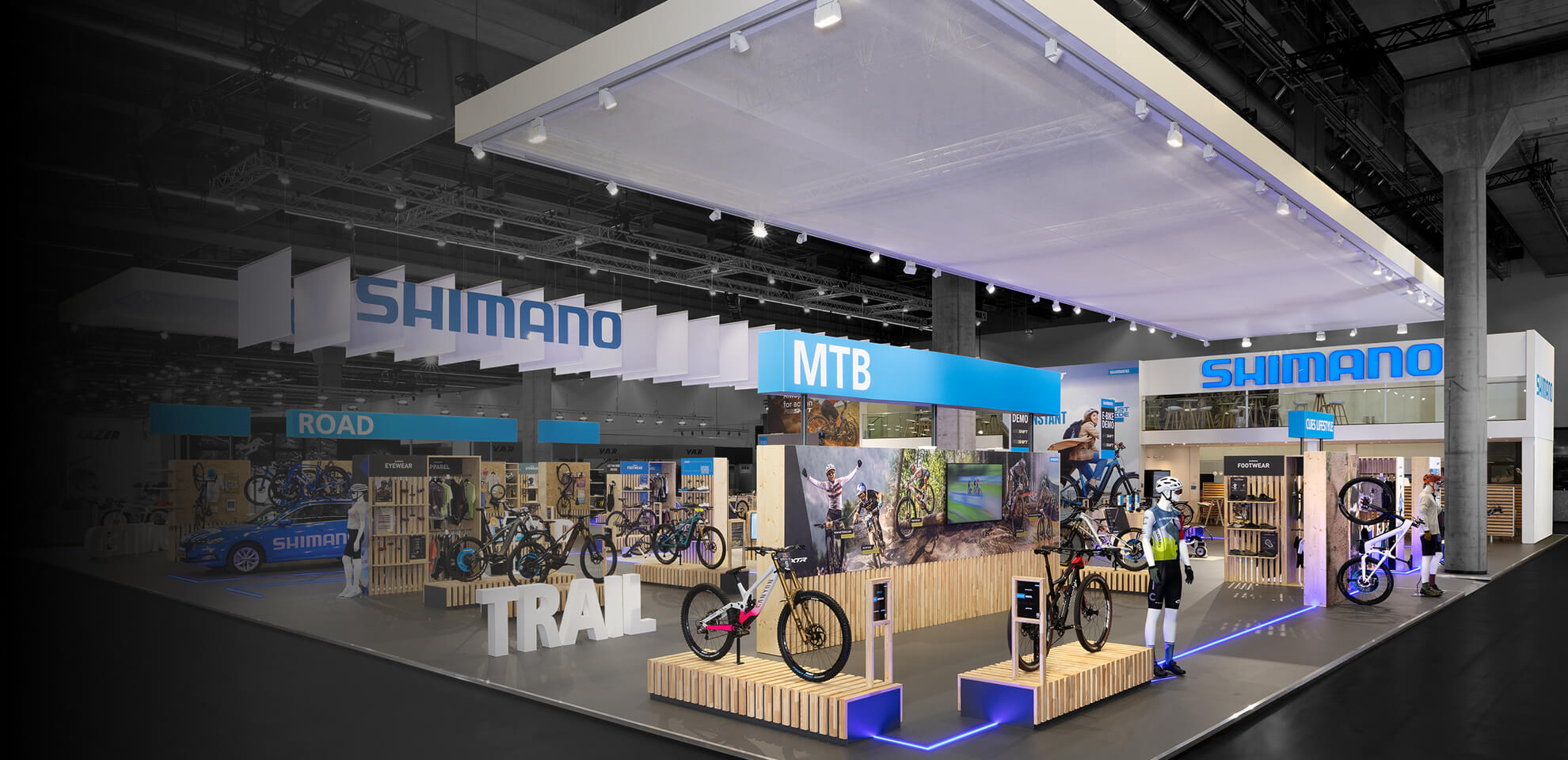 Sustainable trade fair construction: Display International realizes trade fair stand for Shimano at the Eurobike in Frankfurt.